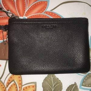 COACH small black leather wristlet